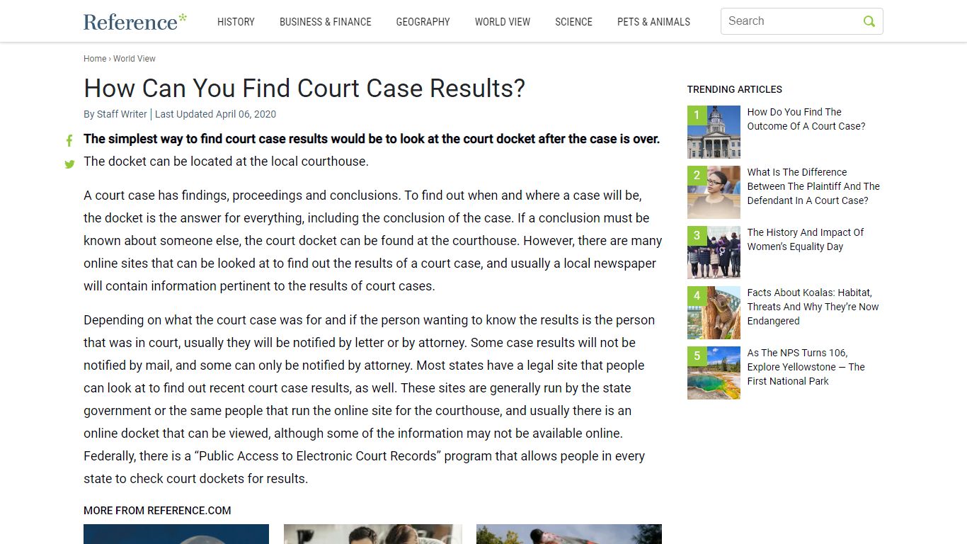 How Can You Find Court Case Results? - Reference.com